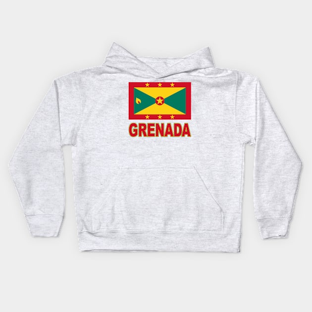 The Pride of Grenada - National Flag Design Kids Hoodie by Naves